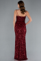 Abendkleid Lang Schuppig Weinrot ABU4842