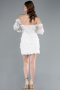 Hochzeitskleider Mini Weiß ABG129
