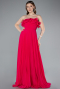Abschlusskleid Lang Chiffon Fuchsie ABU4866