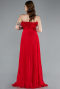 Abschlusskleid Lang Chiffon Rot ABU4866