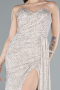Abendkleid Lang Perlenbesetzt Beige ABU4871