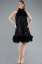 Abendkleid Kurz Schwarz ABK2348
