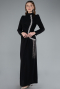 Hijab-Abendkleid Lang Schwarz ABU4877