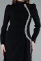 Hijab-Abendkleid Lang Schwarz ABU4877