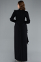 Hijab-Abendkleid Lang Chiffon Schwarz ABU4879