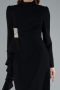 Hijab-Abendkleid Lang Chiffon Schwarz ABU4879