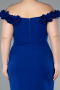 Partykleid in Übergröße Midi Sächsischblau ABK2318