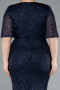 Abendkleid in Übergröße Lang Marineblau ABU4542