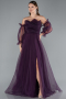 Violett dunkel Abendkleid Lang ABU2076