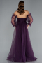 Violett dunkel Abendkleid Lang ABU2076