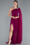 Abendkleid Lang Chiffon Pflaume ABU4406