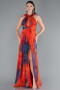 Abendkleid Lang Orange ABU4901