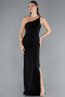 Standesamtkleid Lang Schwarz ABU4891