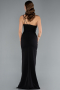Standesamtkleid Lang Schwarz ABU4891