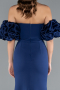 Abendkleid im Meerjungfrau-Stil Lang Marineblau ABU5013