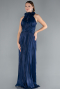 Abendkleid Lang Chiffon Marineblau ABU4811