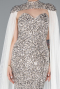 Abendkleid Lang Schuppig Beige ABU4910
