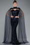 Abendkleid Lang Schuppig Marineblau ABU4910