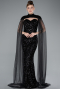 Abendkleid Lang Schuppig Schwarz ABU4910
