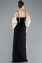 Schwarz-Gelb Partykleid Lang ABU2911