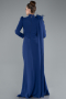 Hijab-Abendkleid Lang Azurblau ABU4934