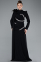 Hijab-Abendkleid Lang Schwarz ABU4934