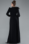 Hijab-Abendkleid Lang Schwarz ABU4934