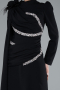 Hijab-Abendkleid Lang Schwarz ABU4934