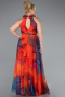 Abendkleid in Übergröße Lang Orange ABU4902