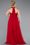 Kleider in Großen Größen Lang Chiffon Rot ABU4951