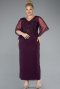 Abendgarderobe in Großen Größen Midi Chiffon Violette ABK2333