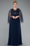 Marineblau Abendkleid İn Übergröße Chiffon Lang ABU4888