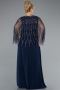 Marineblau Abendkleid İn Übergröße Chiffon Lang ABU4888