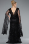 Abendkleid in Übergröße Lang Schwarz ABU4945