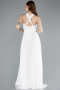 Abschlusskleid Lang Chiffon Weiß ABU4965