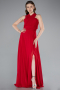 Abschlusskleid Lang Chiffon Rot ABU4965