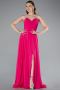 Abschlusskleid Lang Chiffon Fuchsie ABU4966