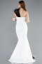 Abendkleid Lang Schwarz-Weiß ABU4969