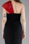 Abendkleid Lang Schwarz-Rot ABU4969