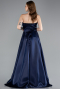Marineblau Abendkleid Satin Lang ABU4561