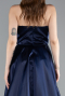 Marineblau Abendkleid Satin Lang ABU4561