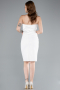 Abendkleid Kurz Weiß ABK2306