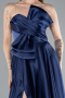 Abendkleid Lang Satin Marineblau ABU4975