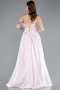 Abendkleid Lang Satin Puder ABU4975