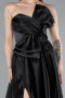 Abendkleid Lang Satin Schwarz ABU4975