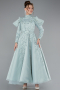 Hijab-Abendkleid Midi Minzgrün ABK2351