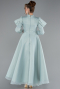 Hijab-Abendkleid Midi Minzgrün ABK2351