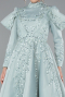 Hijab-Abendkleid Midi Minzgrün ABK2351