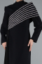 Hijab-Abendkleid Lang Schwarz ABU4976