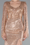 Abendkleid Lang Perlenbesetzt Gold ABU5002